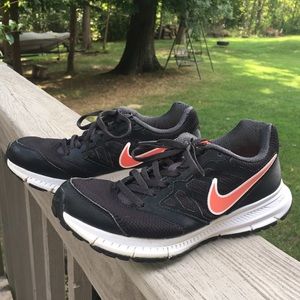 Nike Black & Coral Downshifter 6 Tennis Shoes